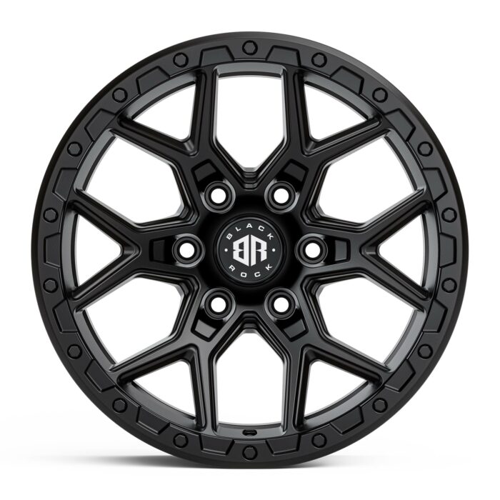 4X4 RIMS BLACK ROCK VIPER SATIN BLACK RING 17 INCH OFFROAD WHEELS CONCAVE MAGS