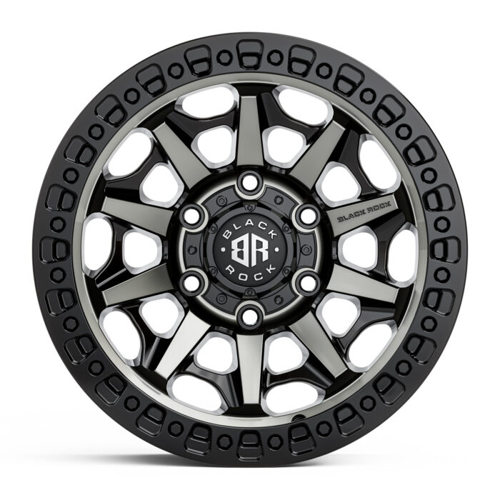 4X4 RIMS BLACK ROCK CAGE GLOSS BLACK TINTED 16 17 18 20 INCH OFFROAD WHEELS