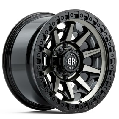 4X4 RIMS BLACK ROCK CAGE GLOSS BLACK TINTED 16 17 18 20 INCH OFFROAD WHEELS