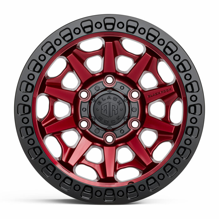 4X4 RIMS BLACK ROCK CAGE ILLUSION RED BLACK RING 17 INCH OFFROAD WHEELS