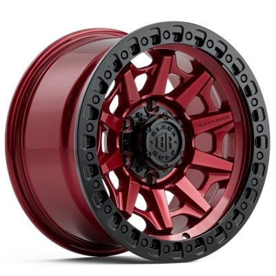 4X4 RIMS BLACK ROCK CAGE ILLUSION RED BLACK RING 17 INCH OFFROAD WHEELS