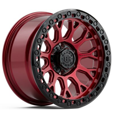 4X4 RIMS BLACK ROCK SPIDER ILLUSION RED BLACK RING 17 INCH OFFROAD WHEELS