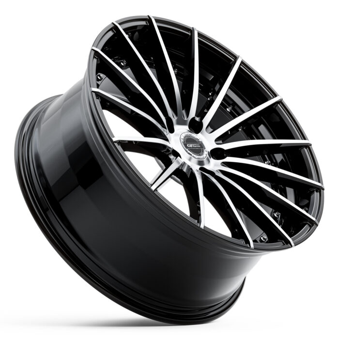 Car Wheels GT Form Anvil Gloss Black Machined Face 19 inch Flow Form Rims