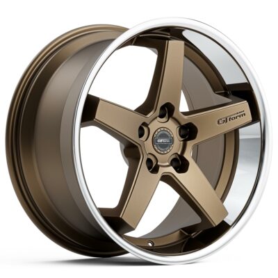 20 inch Staggered Wheels 20X8.5 20X10 GT Form Legacy Matte Bronze Chrome Lip Dish Rims 5 Spoke Mags
