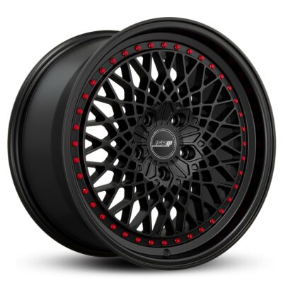 JDM Mesh Wheels JSR ST19 18 inch Satin Black Red Rivets Japan Rims