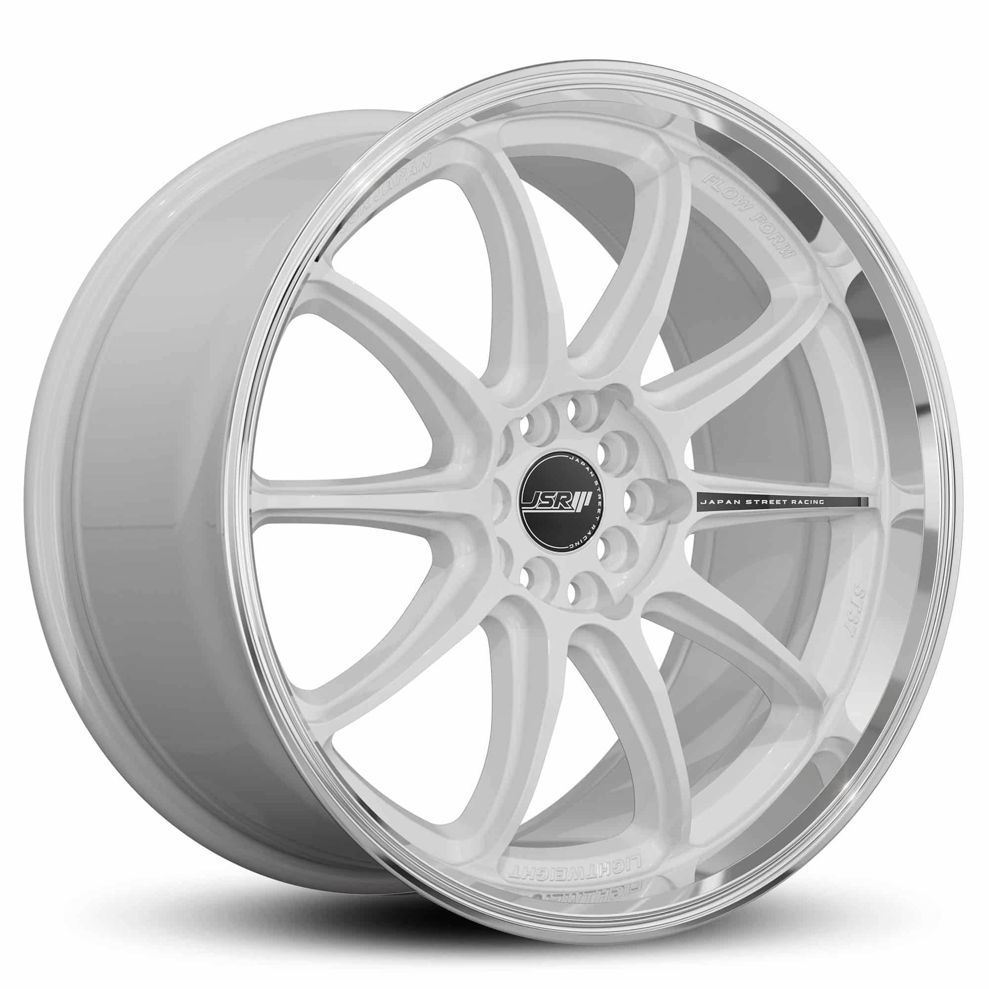 JDM WHEELS JSR ST37 WHITE MACHINED LIP RIMS | NYC WHEELS