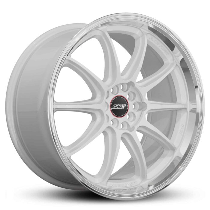 Racing Wheels JSR ST37 18 19 inch Gloss White Machined Lip Japan JDM Rims